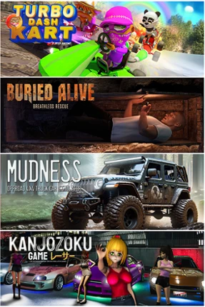 Turbo Dash Kart & Mudness Offroad & Buried Alive & Kanjozoku Game Image