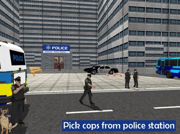 Police City Bus Staff Duty Simulator 2016 3D - London Anicent City Police Department Pick & Drop screenshot