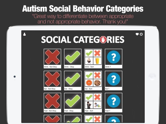 Autism Social Categories and Behaviour App screenshot