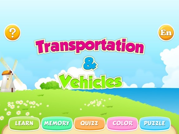 Vehicles and transportation : free coloring, jigsaw puzzles and educative games for kids and toddlers Image