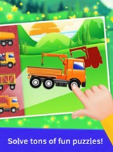 Truck Puzzles for Toddlers. Baby Wooden Blocks Image