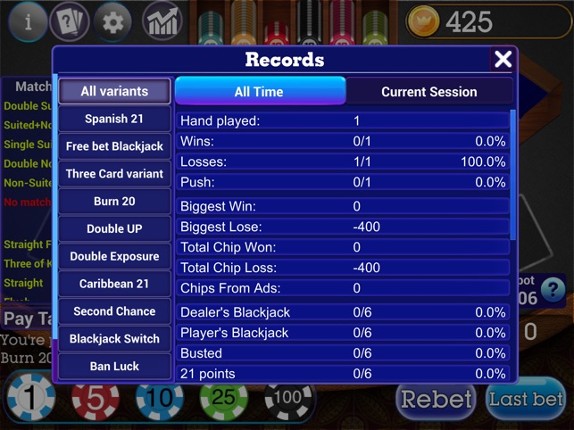 Spanish Blackjack 21 screenshot