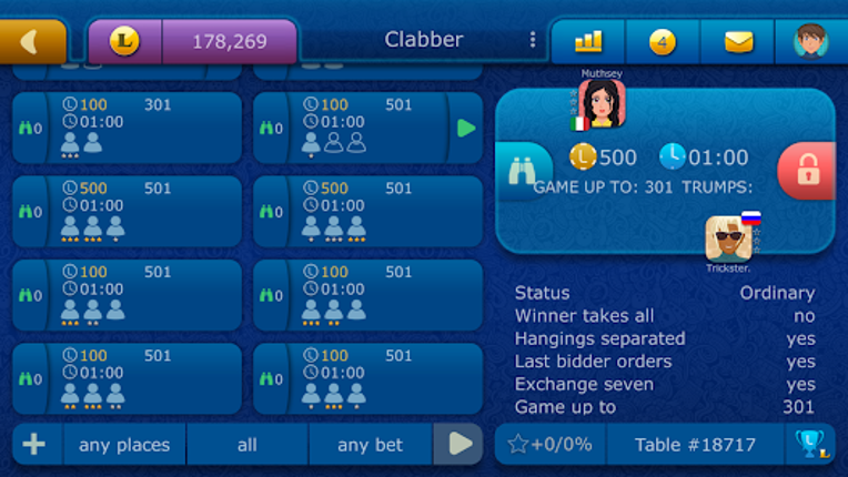 Clabber LiveGames online screenshot