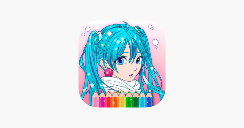 Kawaii Anime Coloring Book Image