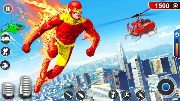 Flying Fire Hero Robot Game Image