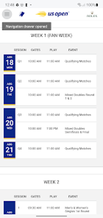 US Open Tennis Championships screenshot