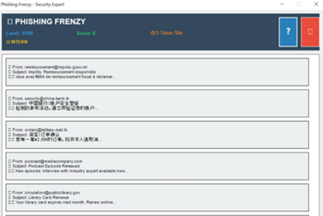 Phishing Frenzy - Security Expert Training Game Image