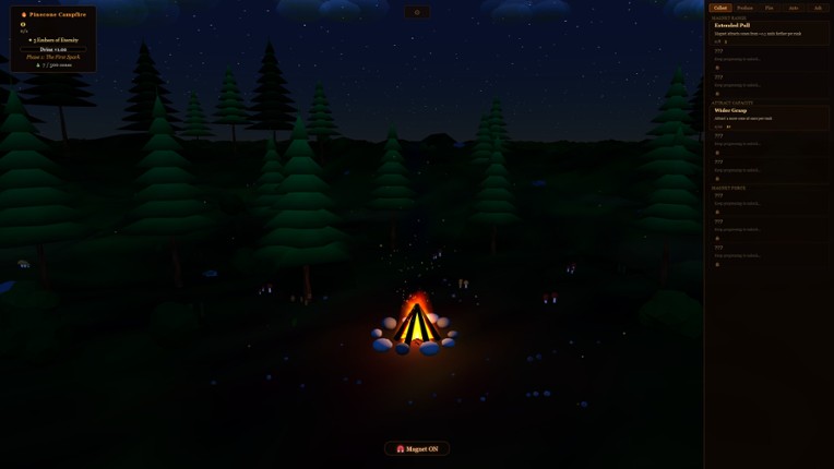 The Throwing Pinecones Into A Campfire Game Image