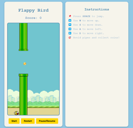 Flappy Bird | Arcade Game JS, HTML, CSS Image