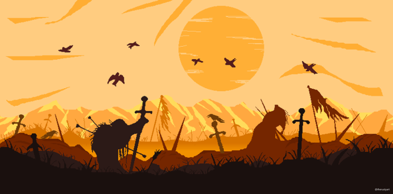 battlefield 2d pixel background Image