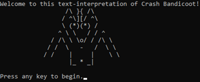 Crash Bandicoot Text Adventure Image