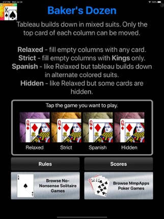 Baker's Dozen Solitaire screenshot