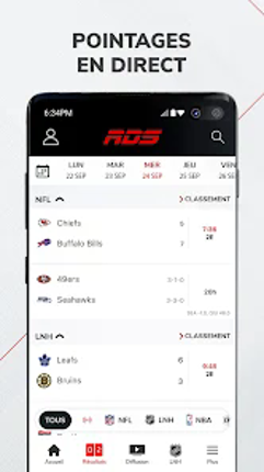 RDS: LNH, NBA, CFL, MLB & plus screenshot