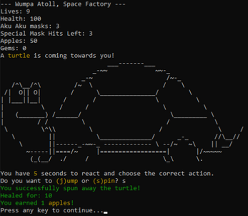 Crash Bandicoot Text Adventure screenshot