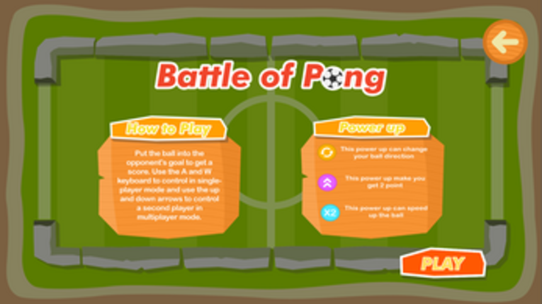 Game Pong 2D screenshot