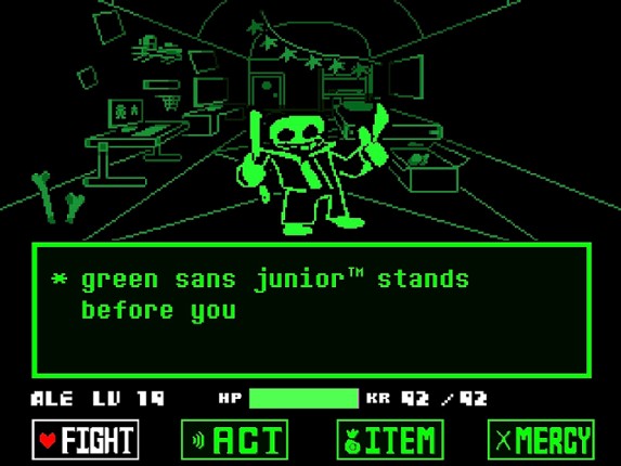 Green Sans Fight: a Totally Serious Battle Image