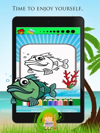 Fish Coloring Book For Kids: Drawing &amp; Coloring page games free for learning skill screenshot