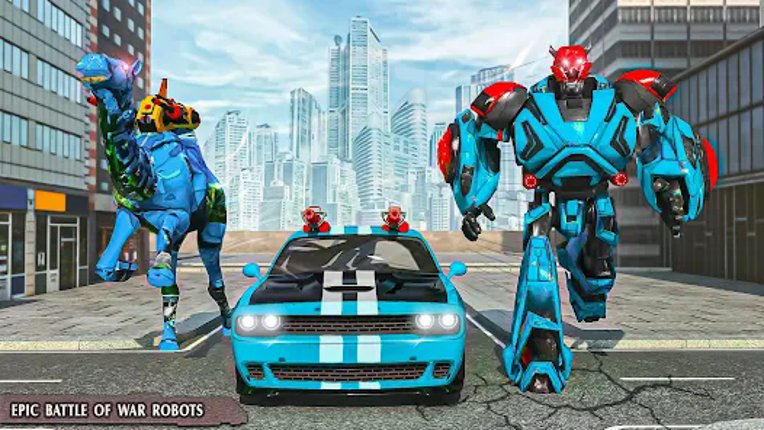 Police Flying Robot Car Game Image