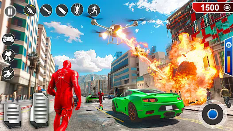 Flying Fire Hero Robot Game Image