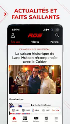 RDS: LNH, NBA, CFL, MLB & plus screenshot