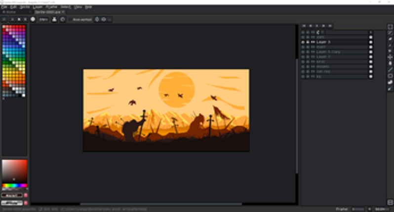 battlefield 2d pixel background Image