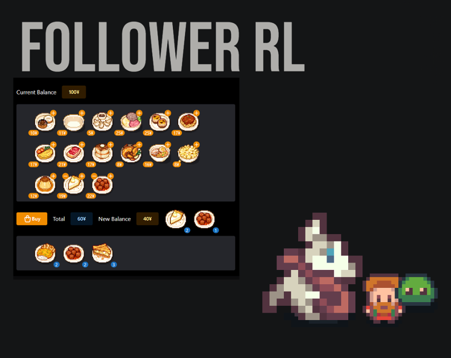 Games like follower RL
