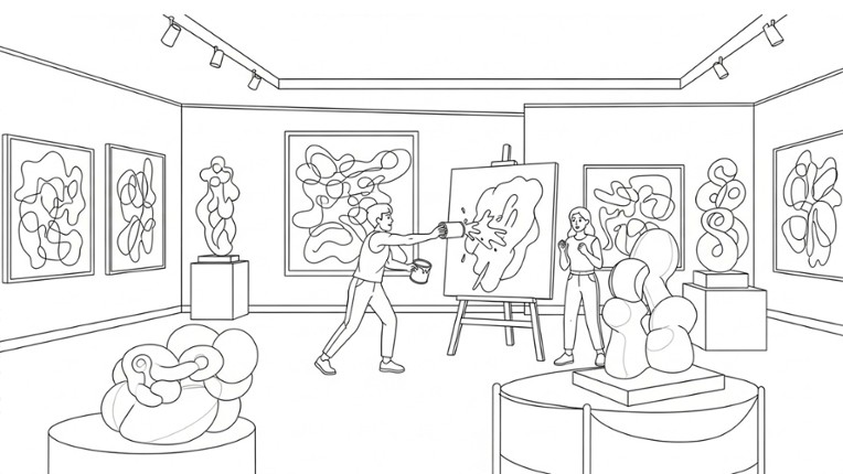 100 Cats Lost in Modern Art Mayhem Image