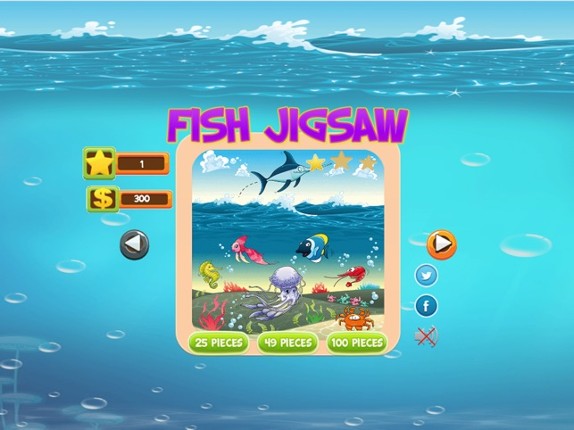 Finding Cute Fish And Sea Animal In The Cartoon Jigsaw Puzzle - Educational Solving Match Games For Kids screenshot