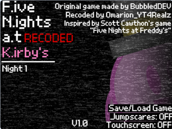 Five Nights at Kirby's: RECODED (Not official to the FNAK series) Image
