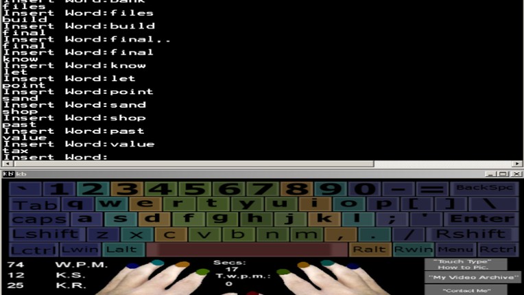 Touch Typing Home Row Speed Grinder screenshot