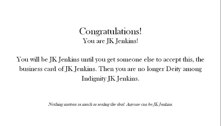 Congratulations! You Are JK Jenkins! Image