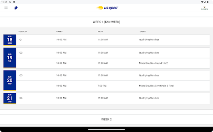 US Open Tennis Championships screenshot