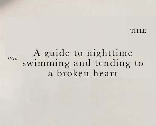 Games like A Guide to Nighttime Swimming and Tending to a Broken Heart