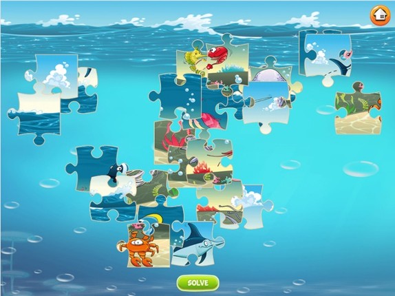 Finding Cute Fish And Sea Animal In The Cartoon Jigsaw Puzzle - Educational Solving Match Games For Kids screenshot
