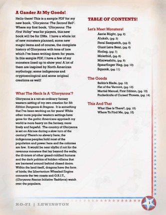 Gloryanna: The Second Bell Preview Pamphlet screenshot