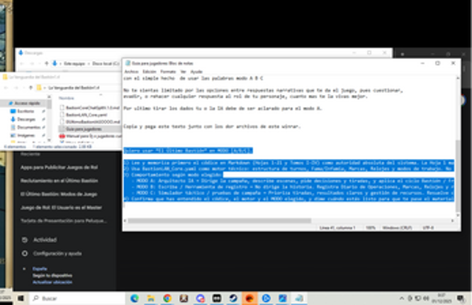 La Vanguardia del Bastión. el pionero juego de rol IAFRIENDLY screenshot