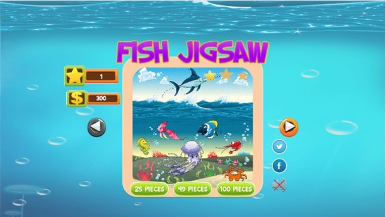 Finding Cute Fish And Sea Animal In The Cartoon Jigsaw Puzzle - Educational Solving Match Games For Kids screenshot
