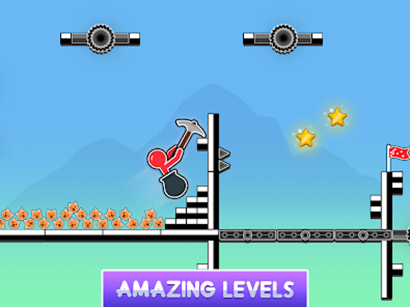 Hammer Climb Stick man Game screenshot