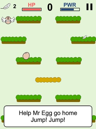Mr Egg jumps up and down in an endless way to his home screenshot