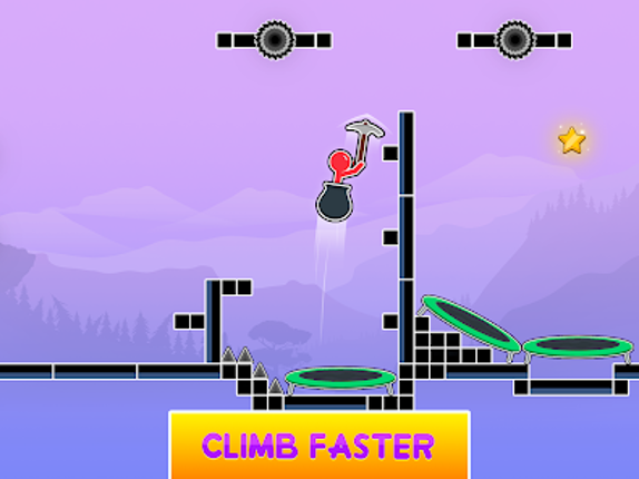 Hammer Climb Stick man Game screenshot