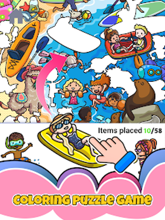 Sticker book & coloring puzzle Image