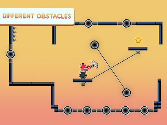 Hammer Climb Stick man Game screenshot