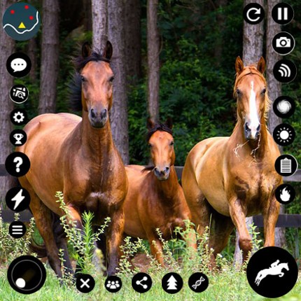Wild Horse Family Riding Game Image