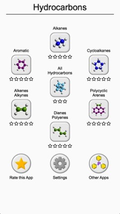 Hydrocarbons Chemical Formulas screenshot