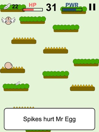 Mr Egg jumps up and down in an endless way to his home screenshot