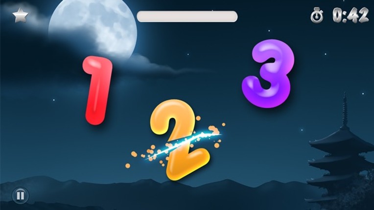 123 Ninja the First Numbers Slicing Game for Kids screenshot