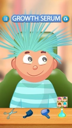 Child game / Cut light blue hair Image