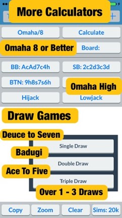 Galts Motor: Poker Calculator for Holdem, Omaha, Deuce to Seven, Badugi &amp; Ace to Five Games screenshot
