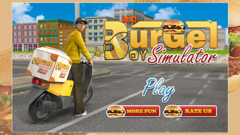 3D Burger Boy Simulator - Crazy motor bike rider and delivery bikers riding simulation adventure game screenshot