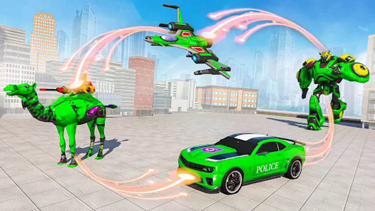 Police Flying Robot Car Game Image